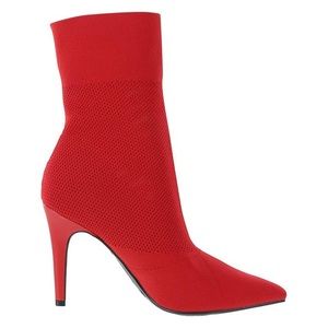 Brash Red Sock Toe Boots Red Heels
